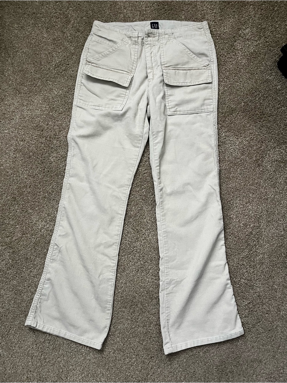 GAP Women's Cream Corduroy Boot Cut Pants